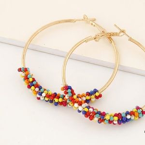 MELISSA | Pinata Beaded Boho Hoop Earrings